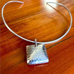 Silpada Sterling Silver Choker and Hammered Pendant